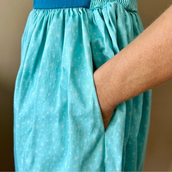 Disney Parks Magic Kingdom Retro Pin-up Rockabilly Midi Dress Aqua Blue Size S - Picture 11 of 16